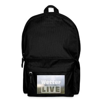Wetter LIVE – Minimalistisches Regen Poster - Rucksack - Schwarz - Vorne