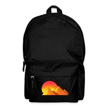 Sonnenuntergang über goldenen Pyramiden - Rucksack - Schwarz - Vorne