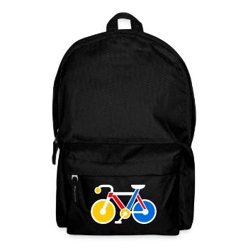 Retro Pop Art Geometrisches Fahrrad - Rucksack - Schwarz - Vorne