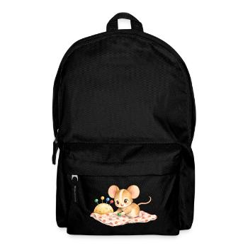 Maus - mit Nadelkissen beim Abstecken - Rucksack - Schwarz - Vorne