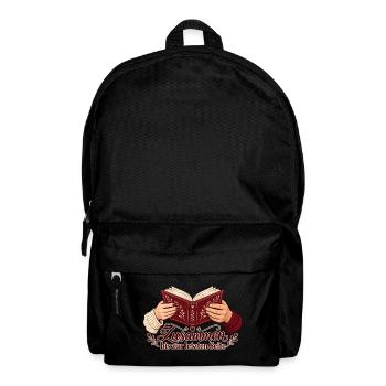 Bücherliebe: Zusammen bis zur letzten Seite - Rucksack - Schwarz - Vorne