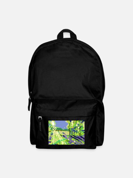 Impressionistische Sonnenlandschaft - Rucksack - Schwarz