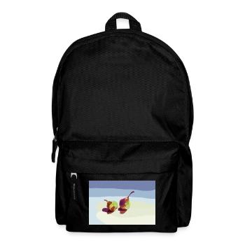 Bunte Birnen auf einer Strandlandschaft - Rucksack - Schwarz - Vorne