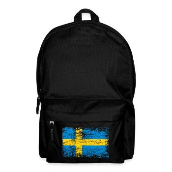 Swedish flag in vintage style - Backpack - black - Front