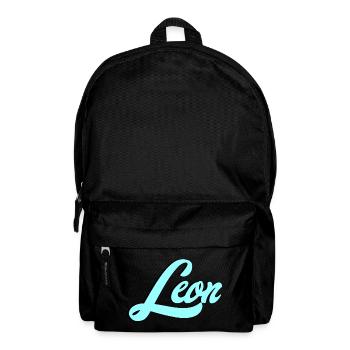 Leon Name Leuchtendes Leo Motiv für Tierliebhaber - Rucksack - Schwarz - Vorne