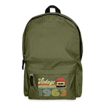 Vintage 1963 Kassette Mixtape - 58. Geburtstag - Rucksack - Olivgrün - Vorne