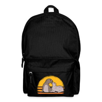 Sceau avec bébé mignon phoques cadeau - Sac à dos - noir - Devant