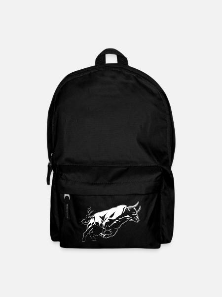Bull Bovine Art Skizze Grafik Wildtierliebhaber - Rucksack - Schwarz