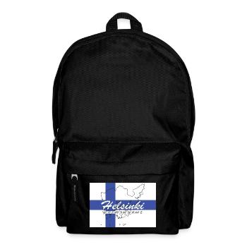 Helsinki - Hauptstadt mit GPS & Flagge - Rucksack - Schwarz - Vorne