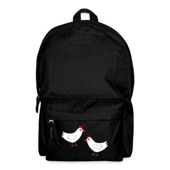 Chicken White White Chickens Hens Gift Farmers - Backpack - black - Front