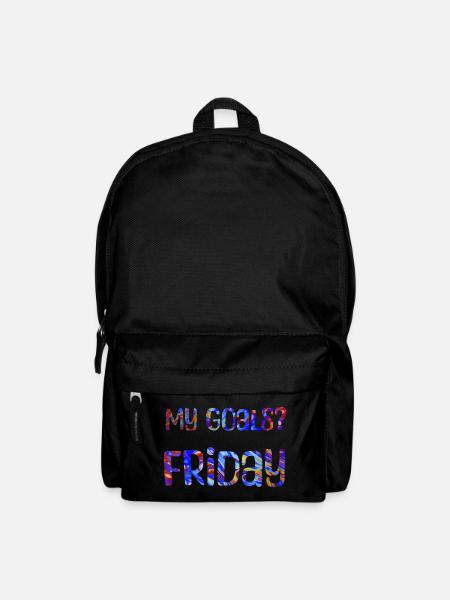 My Goals? Friday - Mein Ziel? Freitag - Rucksack - Schwarz