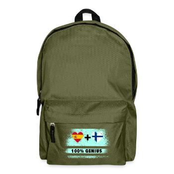 Spanien und Finnland Flagge 100% genial - Rucksack - Olivgrün - Vorne