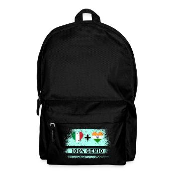 Italien und Indien 100% Genius Flagge - Rucksack - Schwarz - Vorne