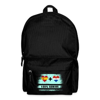 Spain and Paraguay flag 100% genius - Backpack - black - Front