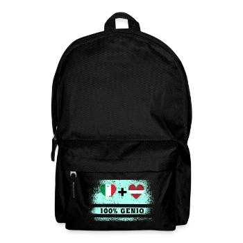 Italien und Lettland 100% geniale Flagge - Rucksack - Schwarz - Vorne