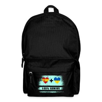 Spain and Ukraine flag 100% genius - Backpack - black - Front