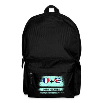 Flagge Frankreich und Kuba 100% genial - Rucksack - Schwarz - Vorne