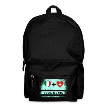 Italy and Switzerland 100% genius flag - Backpack - black - Front