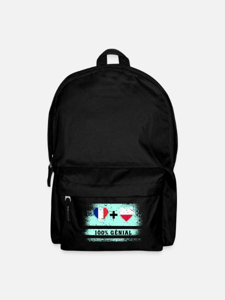 Drapeau France et Pologne 100% génial - Sac à dos - noir