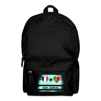 100% awesome France and Portugal flag - Backpack - black - Front
