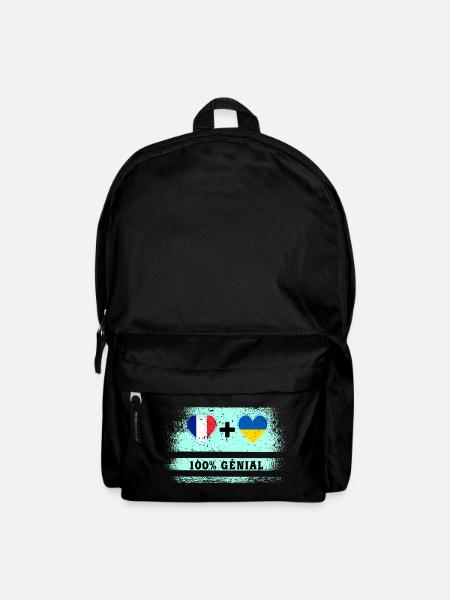 Drapeau France et Ukraine 100% génial - Sac à dos - noir
