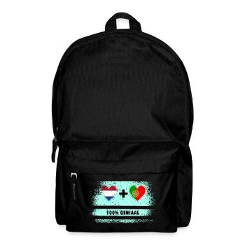 Portugal and the Netherlands 100% Genius flag - Backpack - black - Front