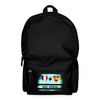 Drapeau France et Espagne 100% génial - Sac à dos - noir - Devant