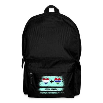 Gambia and The Netherlands 100% Genius flag - Backpack - black - Front