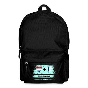 Finland and the Netherlands 100% Genius flag - Backpack - black - Front