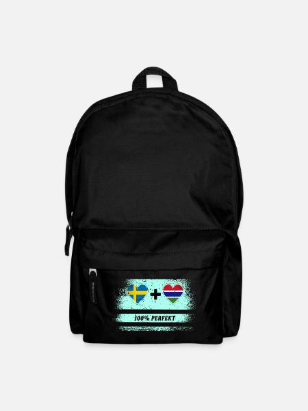 Gambia und Schweden 100% perfekt / Geschenk - Rucksack - Schwarz