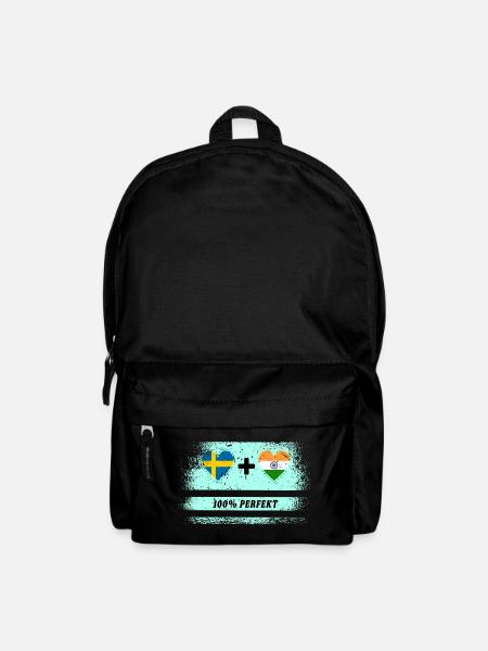 Indien und Schweden 100% perfekt / Geschenk - Rucksack - Schwarz