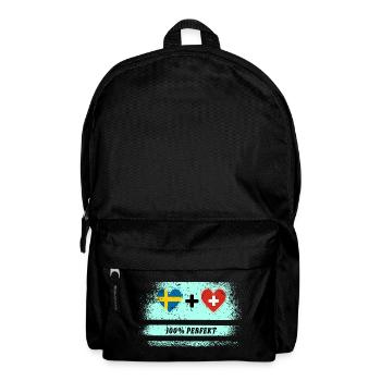 Schweiz & Schweden 100% Perfect / Geschenk - Rucksack - Schwarz - Vorne