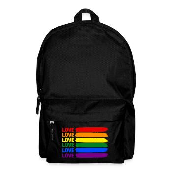 Pride LGBT Gay Rainbow LGBTQ Love CSD Gift - Backpack - black - Front