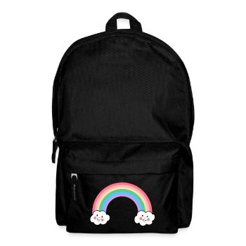 Regenbogen Kawaii Wölkchen love is love Vielfalt - Rucksack - Schwarz - Vorne
