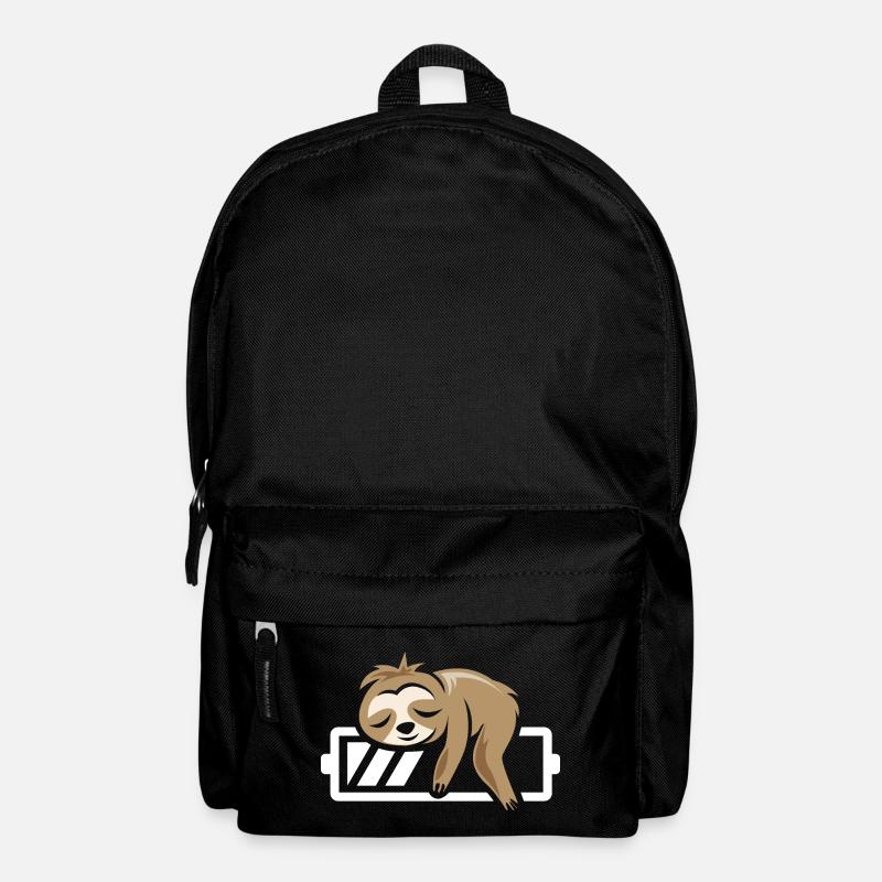 Faultier lustig schlafen Batterie loading Symbol - Rucksack - Schwarz