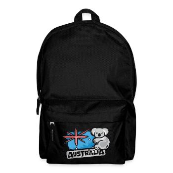 Australia Koala Comic Bear Nature Animal Logo Cartoon - Backpack - black - Front