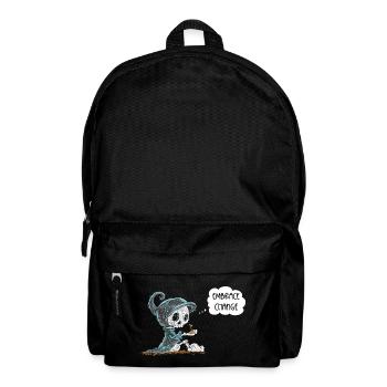 Skelett Hält Pflanze Hoffnung Entstehung Spruch - Rucksack - Schwarz - Vorne
