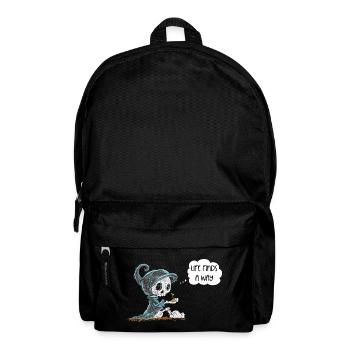 Skelett Hält Pflanze Hoffnung Neuentstehung Spruch - Rucksack - Schwarz - Vorne