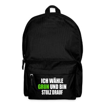 I vote green and I'm proud of it - Backpack - black - Front
