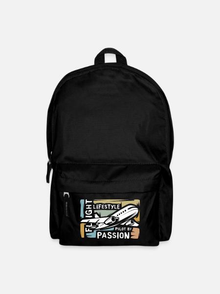 Pilot by Passion - vintage Flugzeug Collage - Rucksack - Schwarz