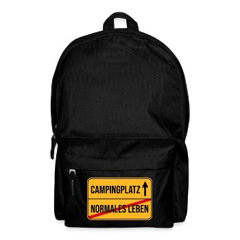 Campingplatz Warnhinweis Design - Rucksack - Schwarz - Vorne