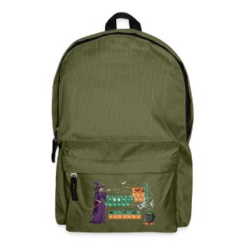 Bezauberndes Periodensystem zum Thema Hexe und Zaubertrank - Rucksack - Olivgrün - Vorne