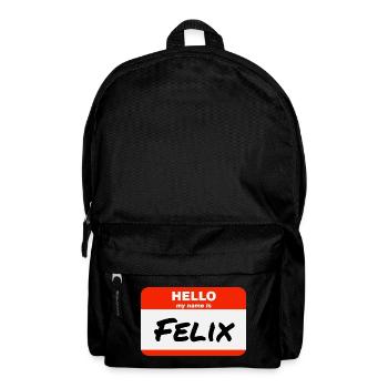 Bonjour, je m’appelle Felix Étiquette Étiquette Étiquette - Sac à dos - noir - Devant