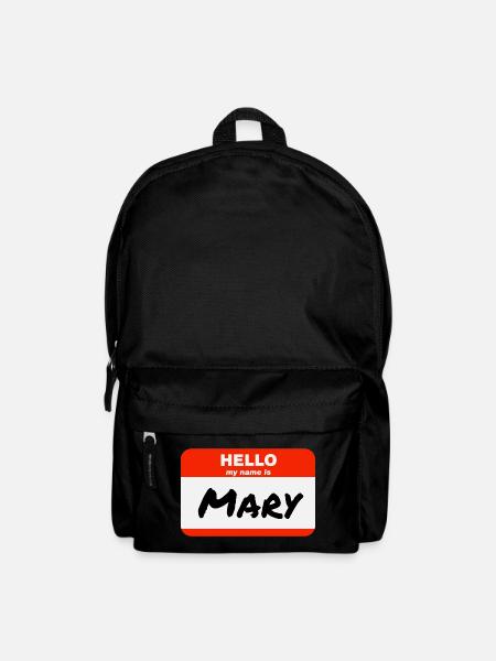 Hello My Name Is Mary Etikett Namensschild - Rucksack - Schwarz