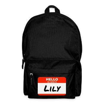 Bonjour, je m’appelle Lily Étiquette Étiquette Étiquette - Sac à dos - noir - Devant