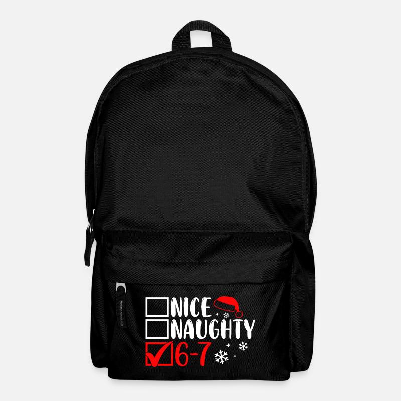 Funny Christmas Nice Naughty 67 - Rucksack - Schwarz