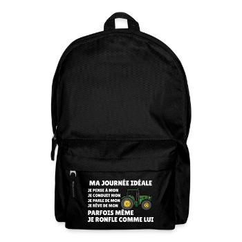 Tracteur agricole humour fermier passion paysanne  - Sac à dos - noir - Devant