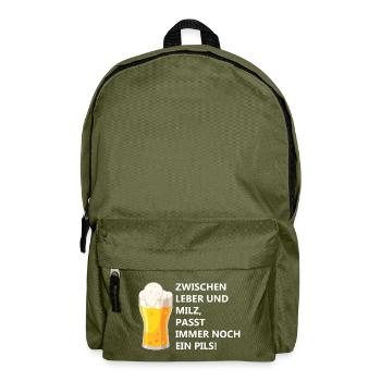 Between liver and spleen, a pilsner still fits - Backpack - olive green - Front