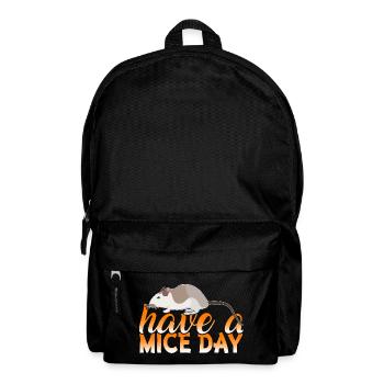Have A Mice Day Funny Mouse Pun Design - Backpack - black - Front