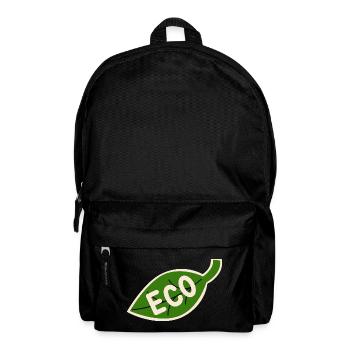 Emblème Feuille Écologique - Nature Minimaliste - Sac à dos - noir - Devant